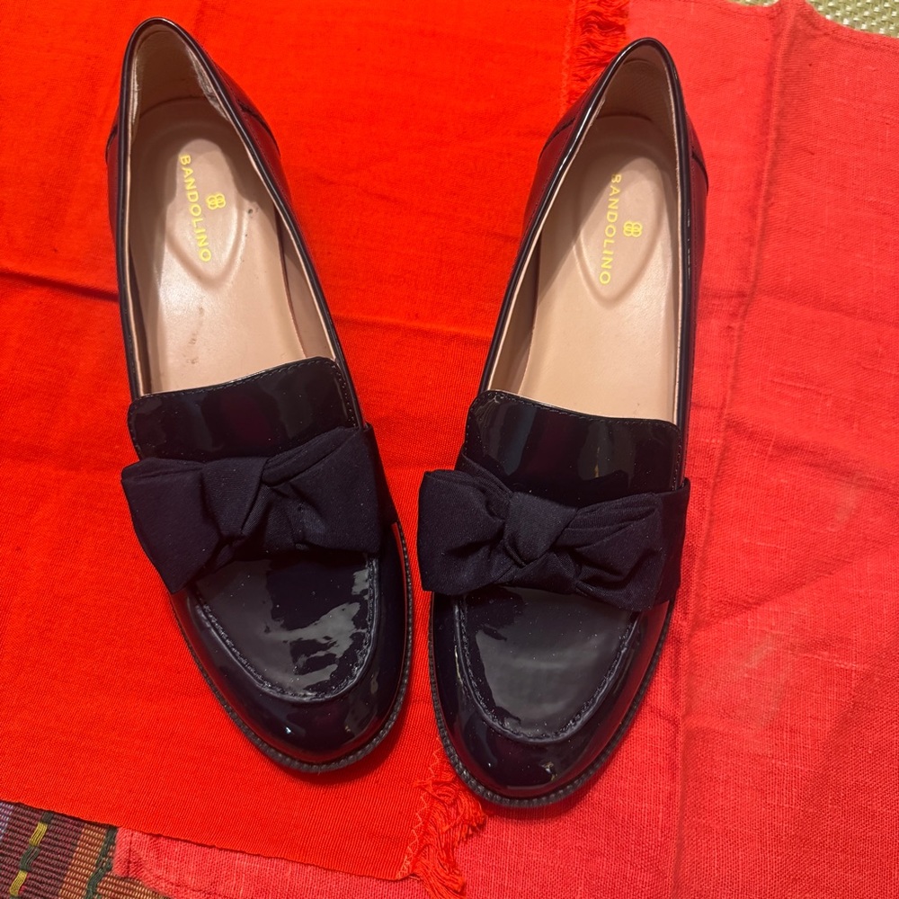 Bandolino  Lindio Bow Slip-On Tailored Loafers loafers patent leather , sz 8